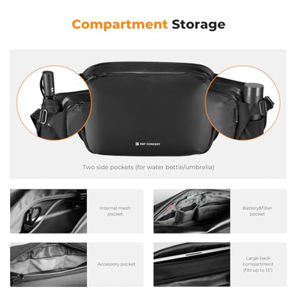 K&F CONCEPT Large Camera Sling Bag, Everyday Shoulder Bag - color: 12 Black Large