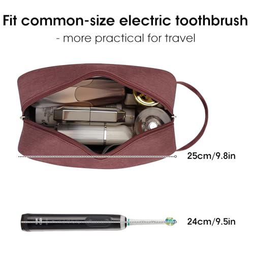 Narwey Travel Toiletry Bag for Women, Dopp Kit Men, Bathroom, Medicine Bag - color: A-Jujube Red