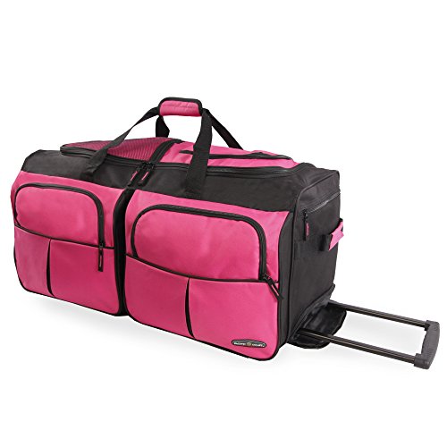 Pacific Coast Unisex 30' Large Rolling Duffel Bag, Pink,One Size - color: Pink