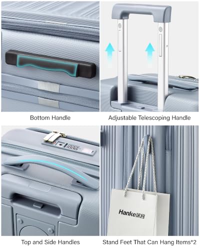 Hanke Top Opening 28" Large Luggage Expandable Hard Shell Grey - color: Grey, size: 28 Inch EXT