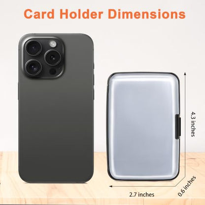 Mayski 2 Pack Credit Card Holder for Women RFID Blocking Wallet, Silver - color: Silver