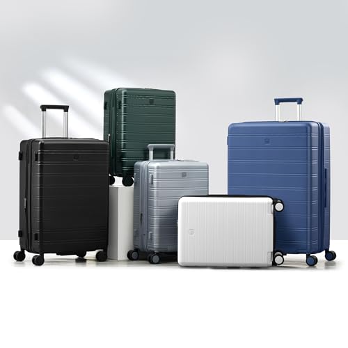 MILADA 28-Inch Large Hardside Expandable Checked Luggage Suitcase, White - color: White, size: Checked Large 28 inch