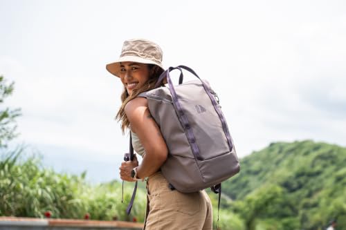 INUK Travel Laptop Backpack, 25L Recycled Waterproof Light Daypack - color: Misty Purple