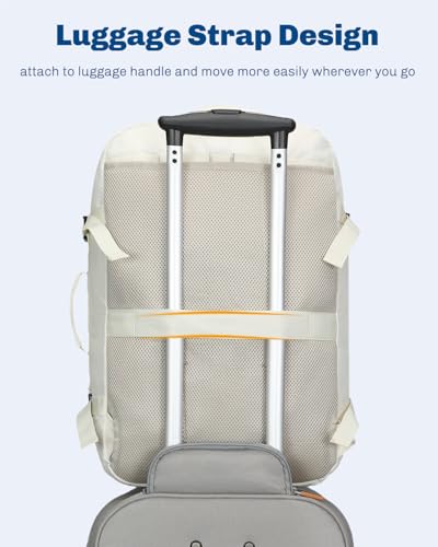 Hynes Eagle 38L Flight Approved Backpack Carry On Travel Bag for Men Women - color: Beige
