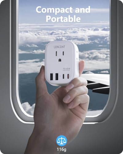 LENCENT Germany France Travel Power Adapter, PD 45W USB C Fast Charger - style: Type E/F-45W-Germany