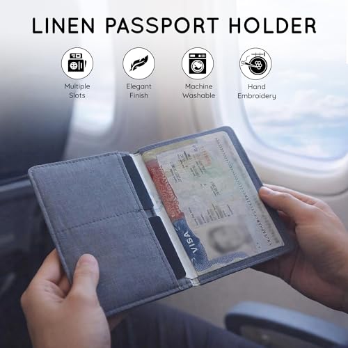 Linen Passport Holders, Set Of 2, Autumn Tree - color: 1226 - Autumn Tree