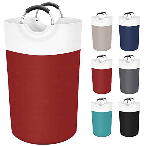 BlissTotes 90L Laundry Basket, Freestanding Collapsible Hamper, Red - color: Red, size: 90L