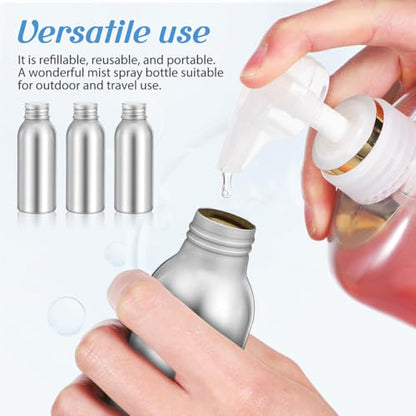 DECHOUS Refillable Aluminum Bottles Set 3-pack Empty Perfume Bottle Containers for Essential Oils Lotion Shampoo and Travel Storage Portable Mist Spray Design 4.37 X 1.41 X 1.57 in
