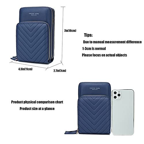 myfriday Small Cell Phone Crossbody Bag, Multi-pocket & 6 Card Slots - color: C-blue