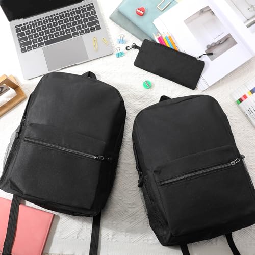 Silkfly 12 Pcs School Backpacks with 12 Pencil Pouch - color: Black