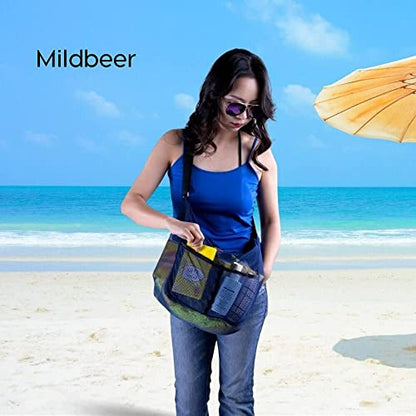 Mildbeer 12x6x12 Mesh Crossbody Bag for Gym & Beach - color: Blue