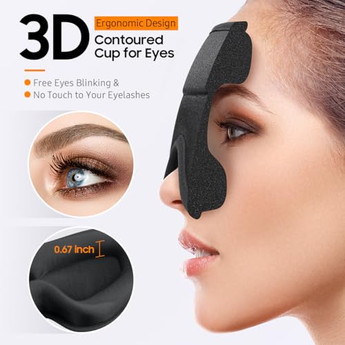 Sleep Mask, Premium Eye Mask for Sleeping, Total Blackout, Super Soft Comfort, Adjustable Fit, Upgraded 3D Ergonomic Designed Sleeping Mask for Home, Office, Travel, Meditation, Yoga, Black - color: Black