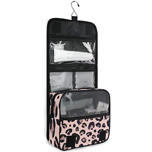 senya Hanging Travel Toiletry Bag Kit Makeup Case Cosmetics Organizer for Men Women (Leopard) - color: Leopard