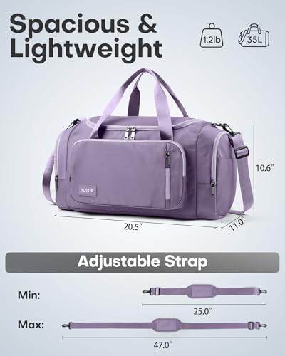 HOTOR Gym Bag, Duffle Bag with Shoe Compartment, Purple 20.5x11x10.6 Inch - color: Purple, size: 20.5" x 11.0" x 10.6"