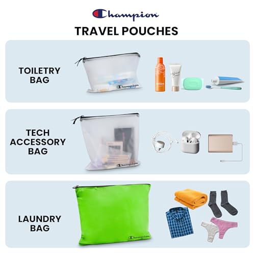 Champion Packing Cubes for Travel - 6 Piece Organizer Set, Carry-On Ready - color: Green