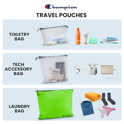 Champion Packing Cubes for Travel - 6 Piece Organizer Set, Carry-On Ready - color: Green
