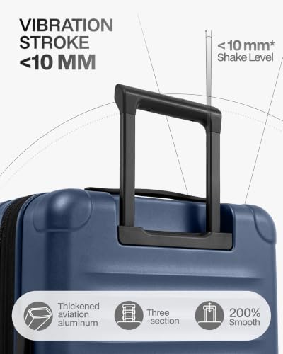 Coolife Expandable Luggage with TSA Lock 2 Piece Set Blue - color: Blue