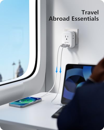 LENCENT Switzerland Travel Plug Adapter, Swiss Power Adaptor with 4 Outlets - style: Type J-17.5W-Switzerland