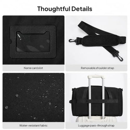 TOPEAST Foldable Duffle Bag for Travel, Large Travel Duffel Bags for Women - color: Black