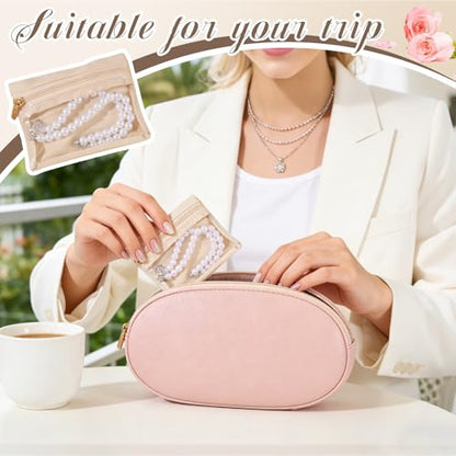 20 Pcs Portable Velvet Jewelry Pouch with Zipper, Clear - color: A.20 PCS