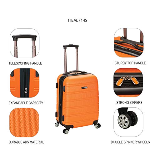 Rockland Melbourne Hardside Expandable Spinner Wheel Luggage, Purple, Carry-On 20 inches - color: Purple, size: Carry-On 20"