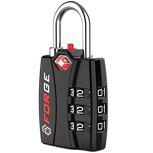 Forge TSA Approved Luggage Locks, Open Alert TSA Locks, Black, 1 Pack - color: Black 1PK