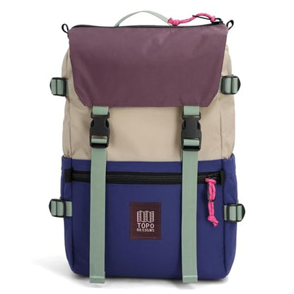 Topo Designs Rover Pack 클래식 백팩, EDC + 통근 가방, 1000D 나일론, 조약돌/아우라, 클래식 - color: 조약돌/아우라