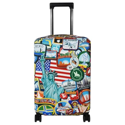 Explore Land Luggage Cover Fits 18-22 inch Case (Statue of Liberty, S) - color: Statue of Liberty, size: S