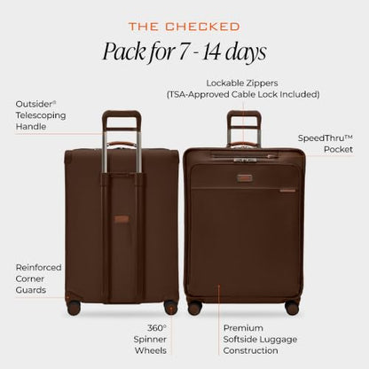 Briggs & Riley Baseline Large Checked 29 Inch Softside Spinner, Chocolate - color: Chocolate, size: 29" Checked