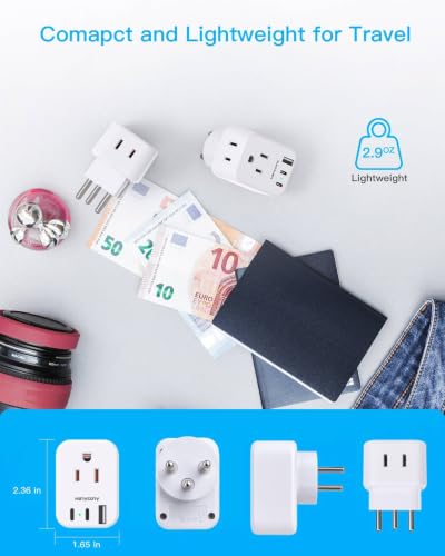 Israel Travel Adapter, US to Israel Power Adapter, Type H Plug Converter - style: Type H - Israel Palestine