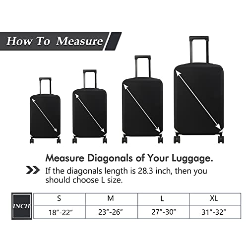 HYPER VENTURE Travel Luggage Cover Suitcase Protector Fits 31-32 Inch, XL - color: Black, size: XL