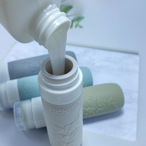 Silicone Travel Bottles for Toiletries, TSA Approved Leak-Proof Toiletry Containers for Airplane & Vacation - color: Gray