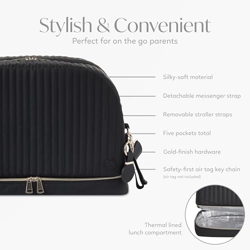 Hannah&Sophia Unisex Kids Hannah & Sophia Weekender 5pc Diaper Bag Set - color: Midnight Black