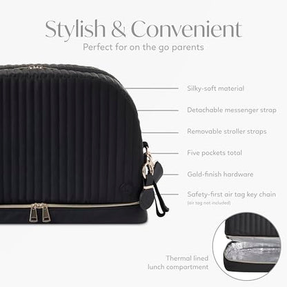 Hannah&Sophia Unisex Kids Hannah & Sophia Weekender 5pc Diaper Bag Set - color: Midnight Black