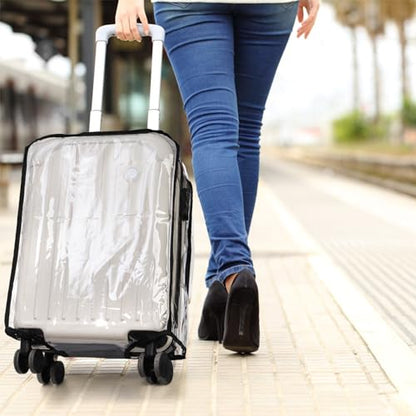 WRINGKIT 3 Pieces Clear Luggage Cover, Fits 20" 24" 28", Waterproof PVC