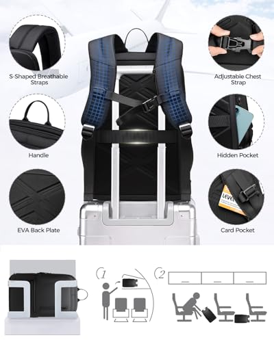 Fenree.geer Work Backpack for Men, Expandable Backpack with USB C Charging Port, Water Resistant 15.6 Inch Laptop Backpack, Black - size: Medium - Business