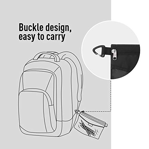 pack all Water-Resistant Zipper Pouch, Mesh Zipper Bag, 10.23"x7.48" - color: Black, size: Medium