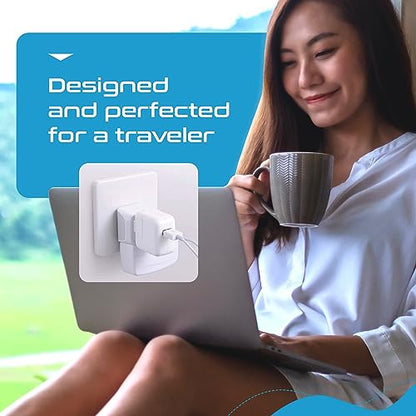 Ceptics 2 in 1 UK Adapters for Travel, Dual USA Input, Grounded, Pack of 3 - color: White