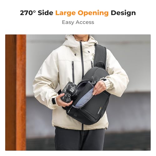 K&F CONCEPT Camera Sling Bag, Compact Crossbody Backpack, 10L - color: Black, size: Medium