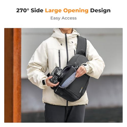 K&F CONCEPT Camera Sling Bag, Compact Crossbody Backpack, 10L - color: Black, size: Medium
