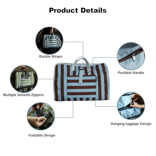 4-in-1 Hanging Travel Suitcase Organizers for Travel Accessories Essentials - color: Light Blue Green