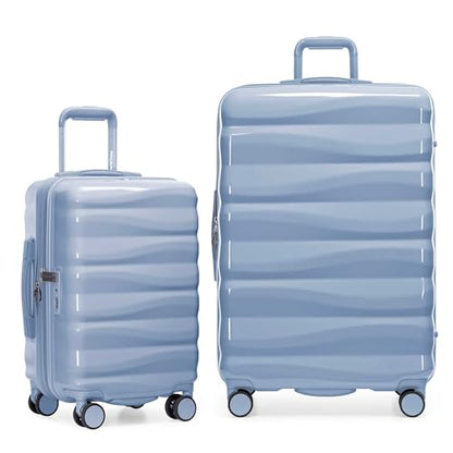 Traveler's Choice Edinburgh II Hardside Spinner Luggage, TSA Lock, Blue, 2 Piece Set (21/29) - color: Blue, size: 2 Piece Set (21/29)