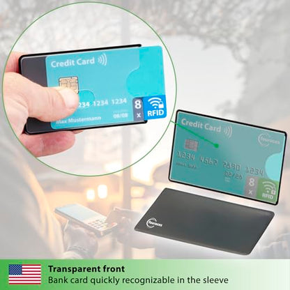 rfid blocking sleeves, 8 pieces - credit card protector - card blocker for bank card, anti fraud nfc card holder