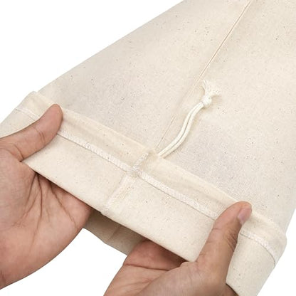 100 Percent Cotton Drawstring Bags, Reusable Quality with Double String, For Pantry Gifts Kitchen - Pack of 6 (Natural Beige, 6 x 8 Inch) - color: Natural Beige, size: 6 x 8 Inch
