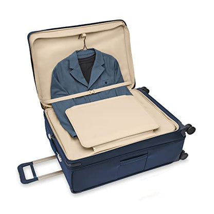 Briggs & Riley Baseline Extra Large Expandable Softside Spinner, Navy - color: Navy, size: 31" Checked