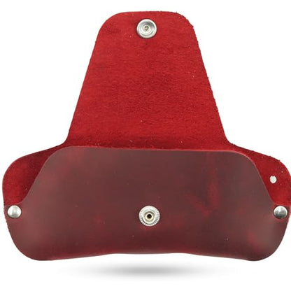 Toprank Slim Leather Glasses Case - Handmade Eyeglass & Sunglasses Holder - color: Red
