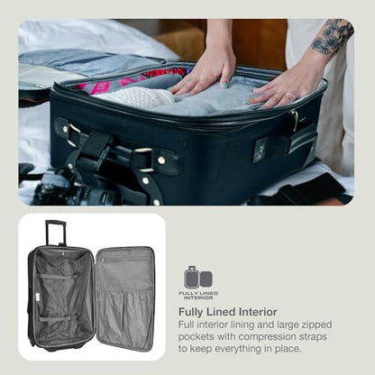 Travel Select Amsterdam Softside Expandable Luggage with Rolling Wheels, Navy, 4-Piece Set (15/21/25/29) - color: Navy, size: 4-Piece Set (15/21/25/29)
