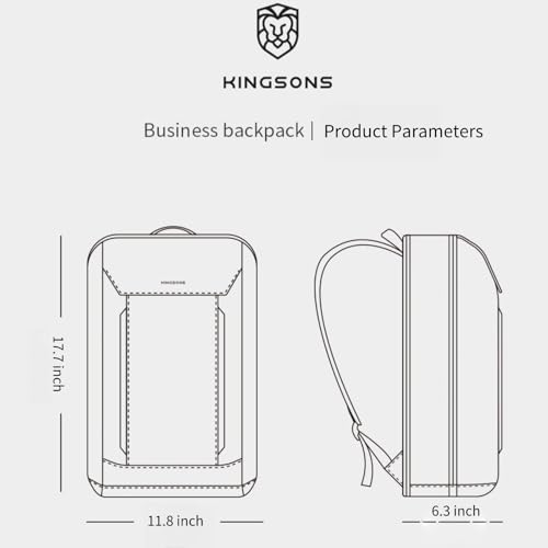 Kingsons Business Laptop Bag Carry on Travel Backpack for Men Women - color: Ks25054-black-us-1