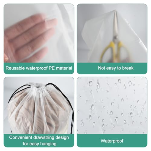 PLULON 26 Pcs Clear Shoe Bags for Travel, Clear Travel Shoe Bag for Storage - color: Clear with Black String