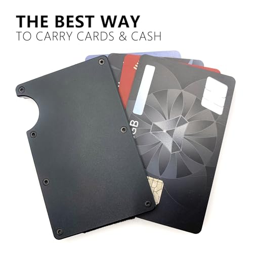 Slim Metal Wallet for Men – RFID Blocking Credit Card Holder, Minimalist Aluminum Wallet, Durable Front Pocket Wallet, Great Gift for Men